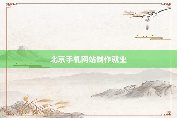 北京手机网站制作就业